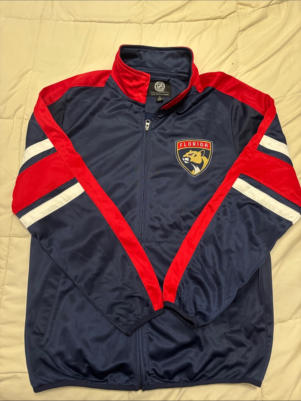 Florida Panthers NHL Hockey Navy & Red Track Jacket Medium